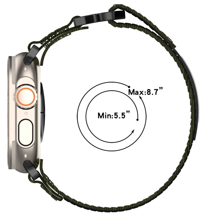 For Apple Watch Series 8 41mm Nylon Hook And Loop Fastener Watch Band(Army Green) by bashfashion