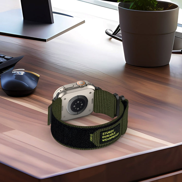 For Apple Watch Series 6 40mm Nylon Hook And Loop Fastener Watch Band(Army Green) by bashfashion