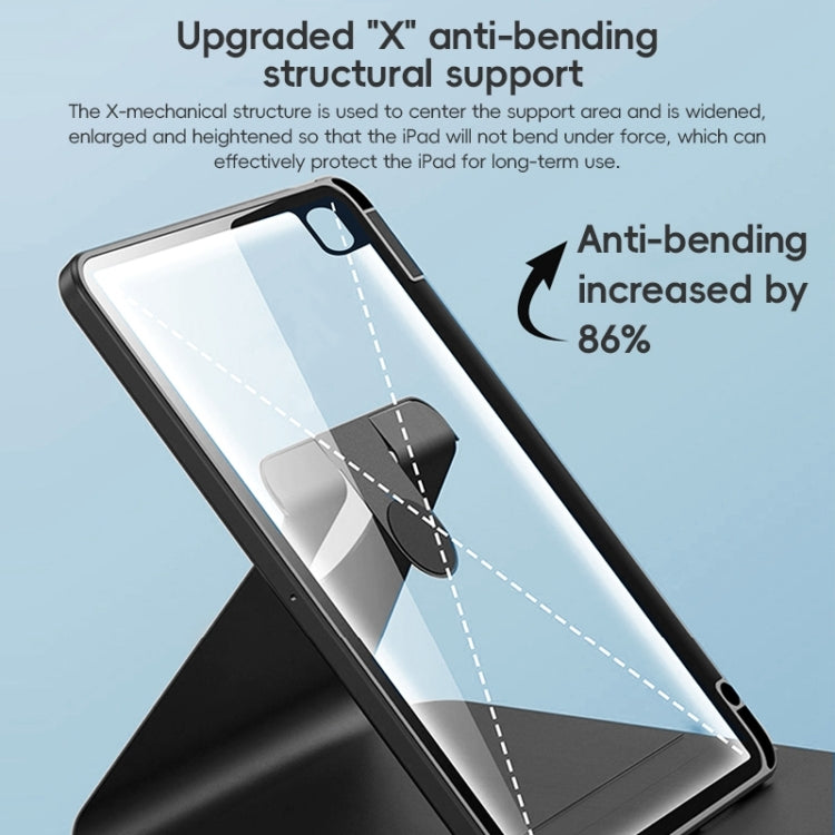 For iPad Pro 11 2022 / 2021 / 2020 ZGA Tri-Fold 360 Rotation Smart Leather Tablet Case(Pink) by ZGA