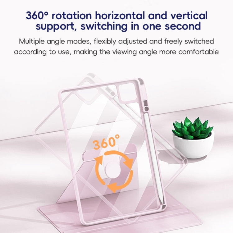 For iPad 10.2 2021/2020/2019 ZGA Tri-Fold 360 Rotation Smart Leather Tablet Case(Pink) by ZGA