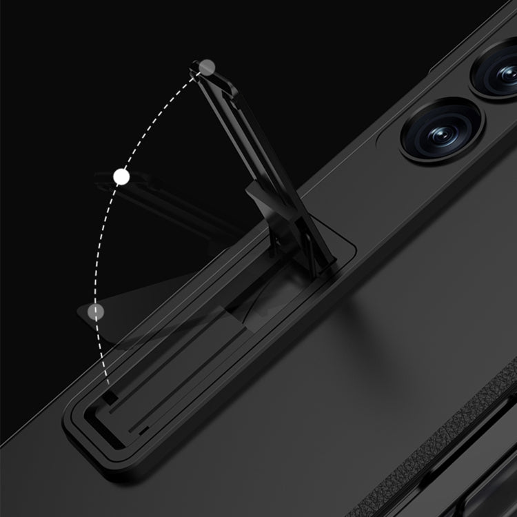 For Samsung Galaxy Z Fold6 GKK Integrated Full Coverage Magnetic Fold Phone Case with Pen Slot, Not Included Pen(Grey) by GKK