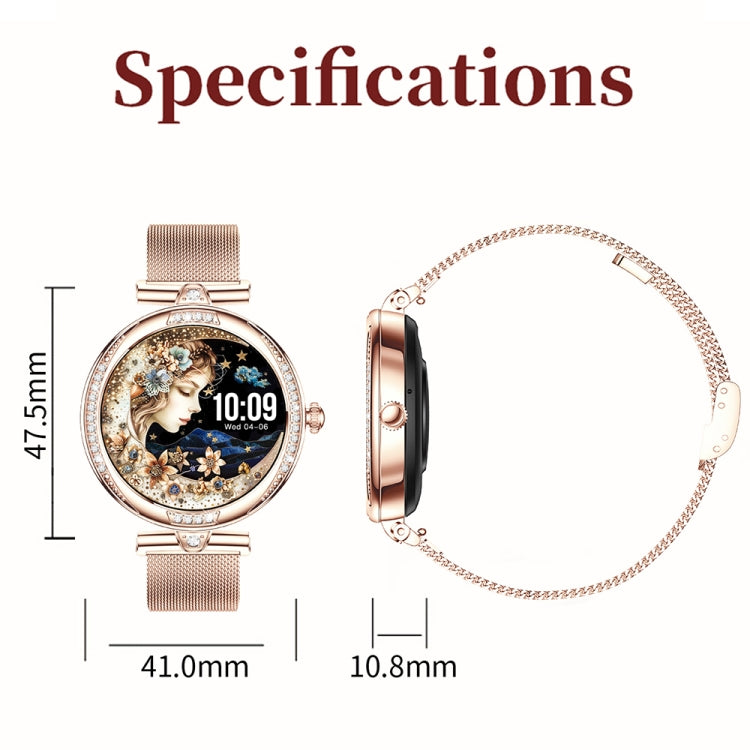 NX17 Pro 1.19 inch AMOLED Screen Steel Strap Smart Watch, Support Health Monitoring / Bluetooth Call(Gold) by bashfashion