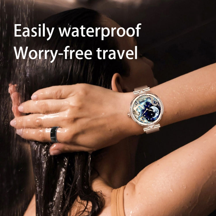 NX17 Pro 1.19 inch AMOLED Screen Steel Strap Smart Watch, Support Health Monitoring / Bluetooth Call(Gold) by bashfashion