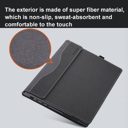 For MicroSoft Surface Laptop 13.5 inch Leather Laptop Shockproof Protective Case with Stand(Wine Red) by bashfashion