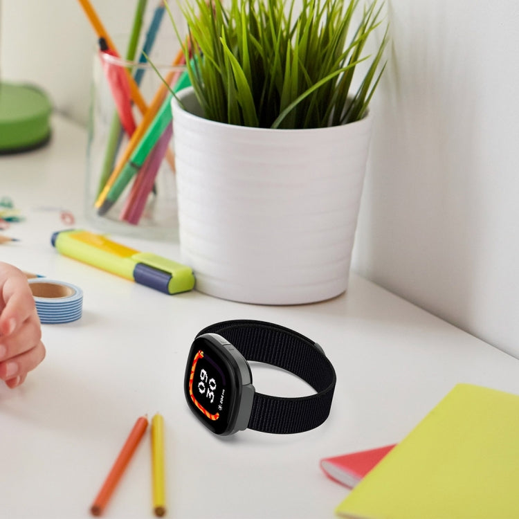 For Fitbit Ace LTE Nylon Loop Watch Band(Cyan Blue) by bashfashion