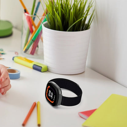 For Fitbit Ace LTE Nylon Loop Watch Band(Rainbow) by bashfashion