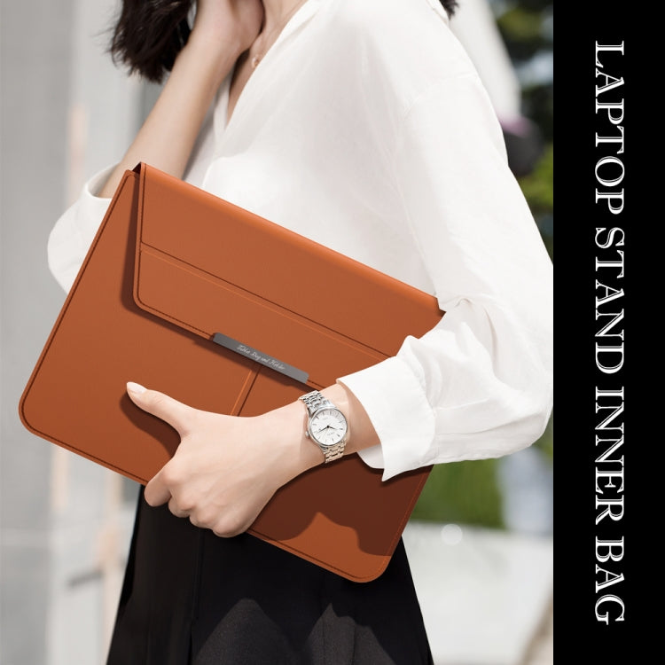 Multifunctional Laptop PU Magnetic Stand Split Liner Bag with Mouse Pad Function, Size:13-14 inch(Black) by bashfashion