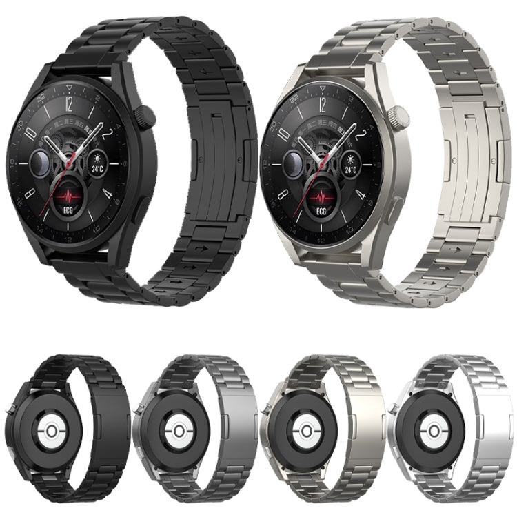 For Huawei Watch GT 5 / GT 4 46mm Button Style Three Beads Titanium Steel Quick Release Watch Band(Titanium Color) by bashfashion