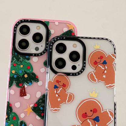 For iPhone 13 mini Simple Illustration Pattern Full Coverage Phone Case(Christmas Tree A) by bashfashion