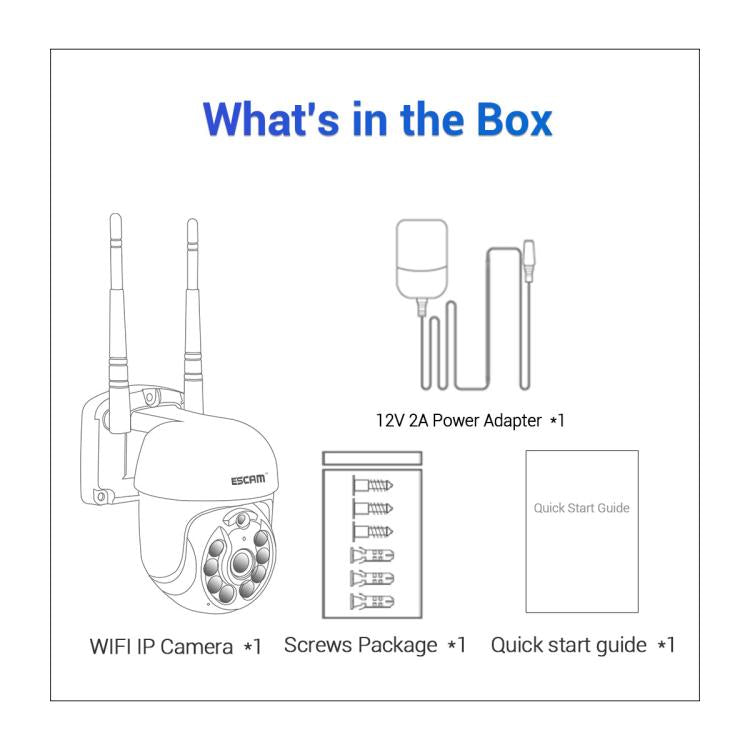 ESCAM WNK710 3MP HD Motion Detection WiFi Intelligent Dual-light Source Camera, UK Plug(White) by ESCAM