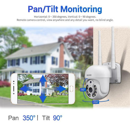 ESCAM WNK710 3MP HD Motion Detection WiFi Intelligent Dual-light Source Camera, AU Plug(White) by ESCAM