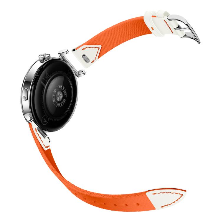 For Huawei Watch GT 5 41mm Quick Release Button Hybrid Braid Watch Band(Orange White) by bashfashion