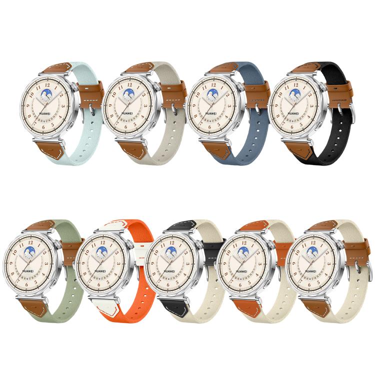 For Huawei Watch GT 5 41mm Quick Release Button Hybrid Braid Watch Band(Orange White) by bashfashion