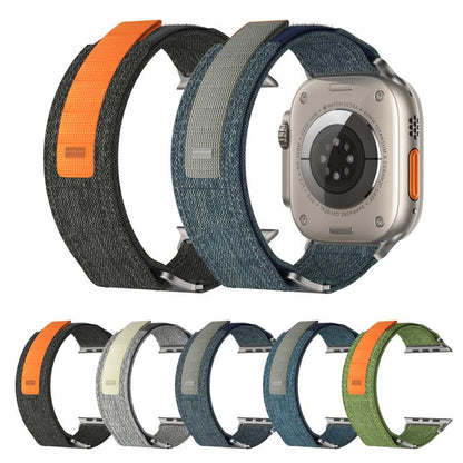 For Apple Watch 42mm / 41mm / 40mm / 38mm Kalebol Canvas Pattern Nylon Loop Strap(Black) by Kalebol