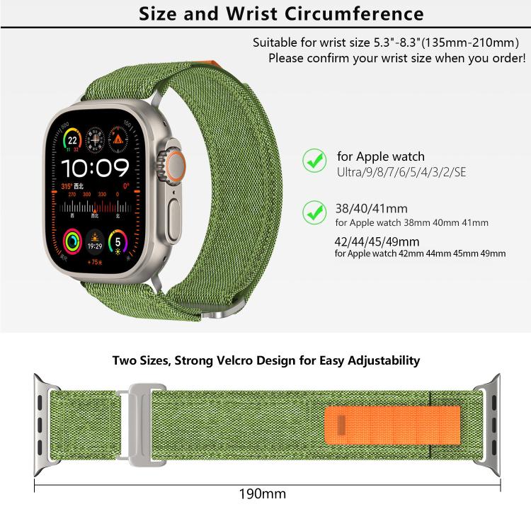 For Apple Watch 42mm / 41mm / 40mm / 38mm Kalebol Canvas Pattern Nylon Loop Strap(Black) by Kalebol