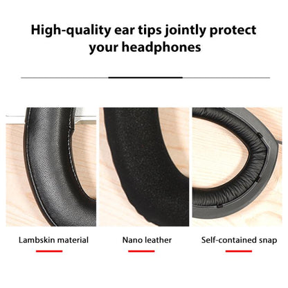 1 Pair Snap-on Replacement Earpads For Sennheiser HD800 / HD800S, Material:Flannel Stitching(Black) by bashfashion