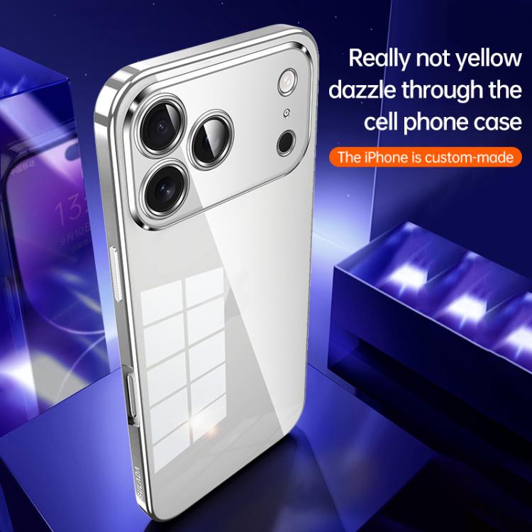 For iPhone 17 Pro Max SULADA Shine Through Series Plating TPU Transparent Phone Case(Space Black) by SULADA