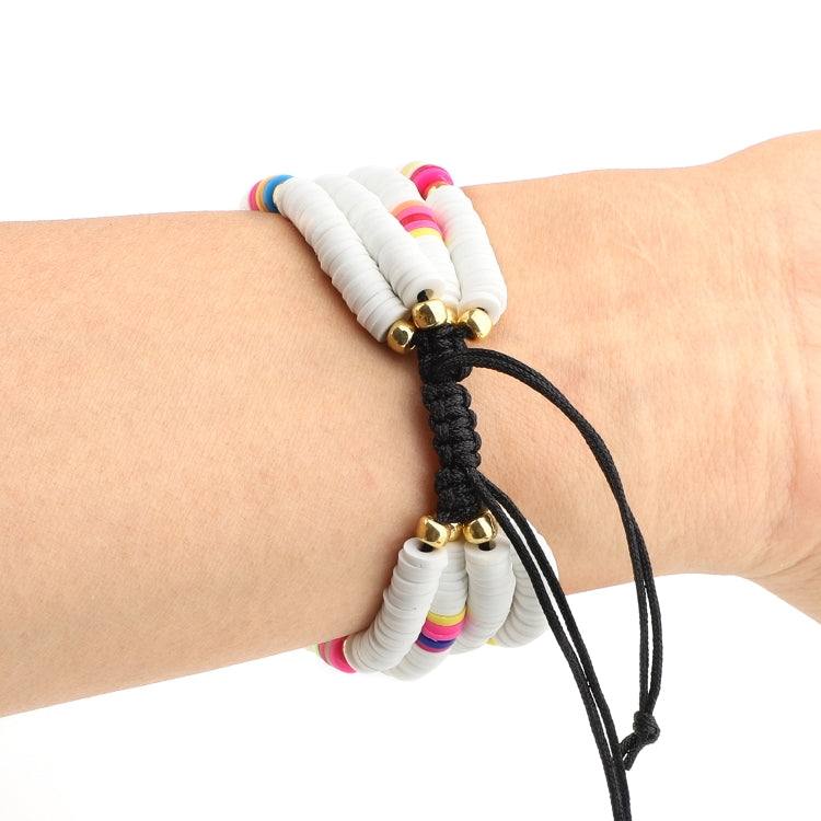 Bohemian Style Soft Ceramic Beaded Strap For Apple Series 7 45mm / 6 & SE & 5 & 4 44mm / 3 & 2 & 1 42mm(White) by bashfashion