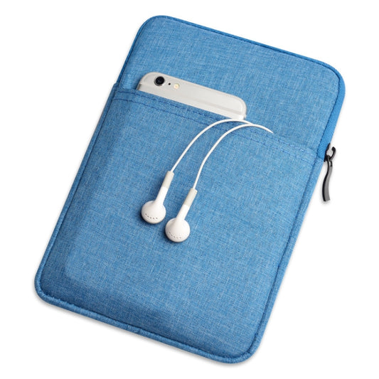 Shockproof Canvas + Space Cotton + Plush Protective Bag for iPad Mini 5 2019(Lake Blue) by bashfashion