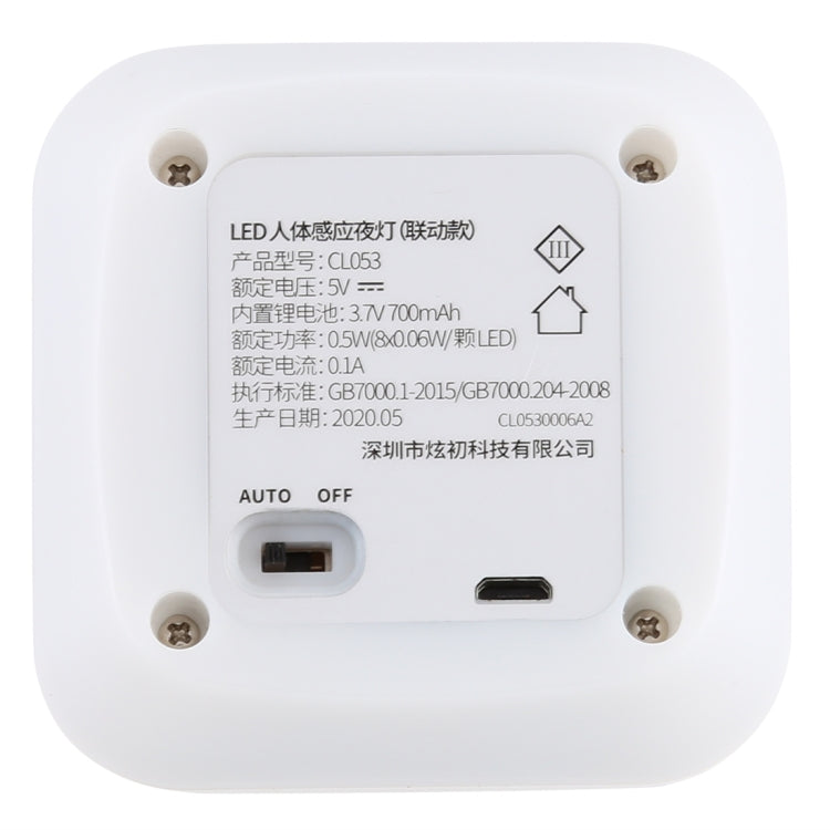 CL053 LED Square Human Body Sensor Light, Style: Linkage (Warm White) by bashfashion