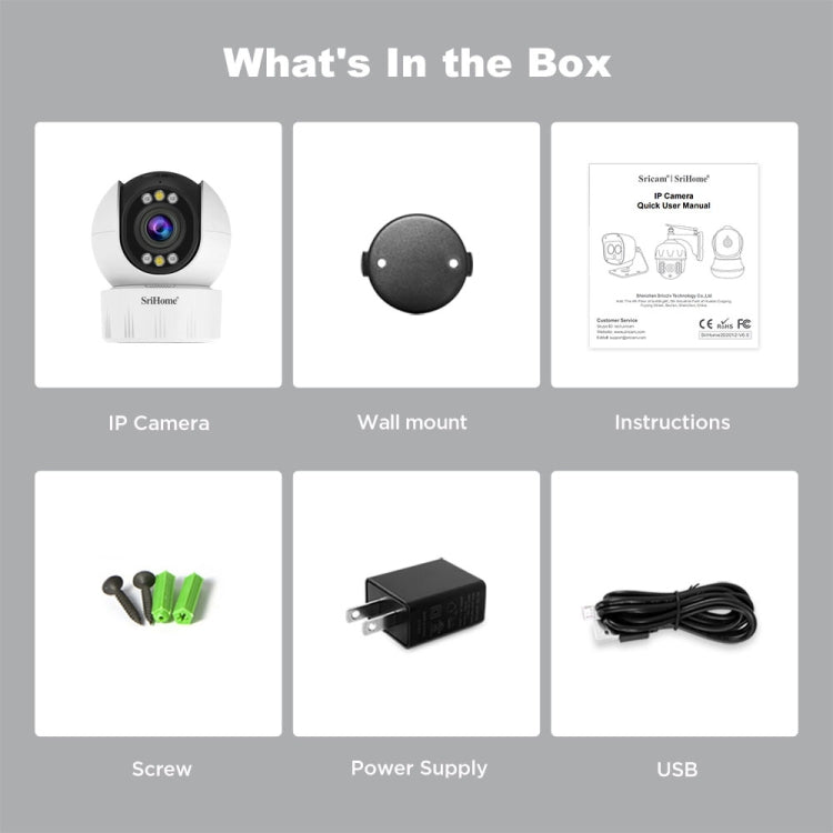 SriHome SH046 4.0 Million Pixels FHD Low Power Consumption Wireless Home Security Camera System (US Plug) by SriHome