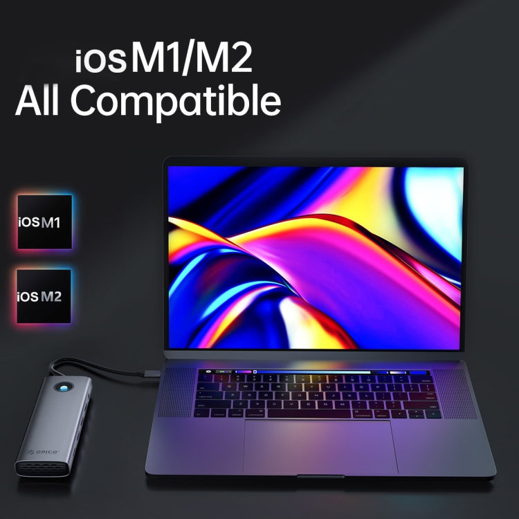 ORICO PW11-8PM Type-C / USB-C 8-in-1 5Gbps Multifunction Docking Station Card Reader (Silver) by ORICO