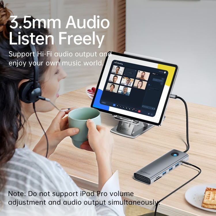 ORICO PW11-8PM Type-C / USB-C 8-in-1 5Gbps Multifunction Docking Station Card Reader (Silver) by ORICO