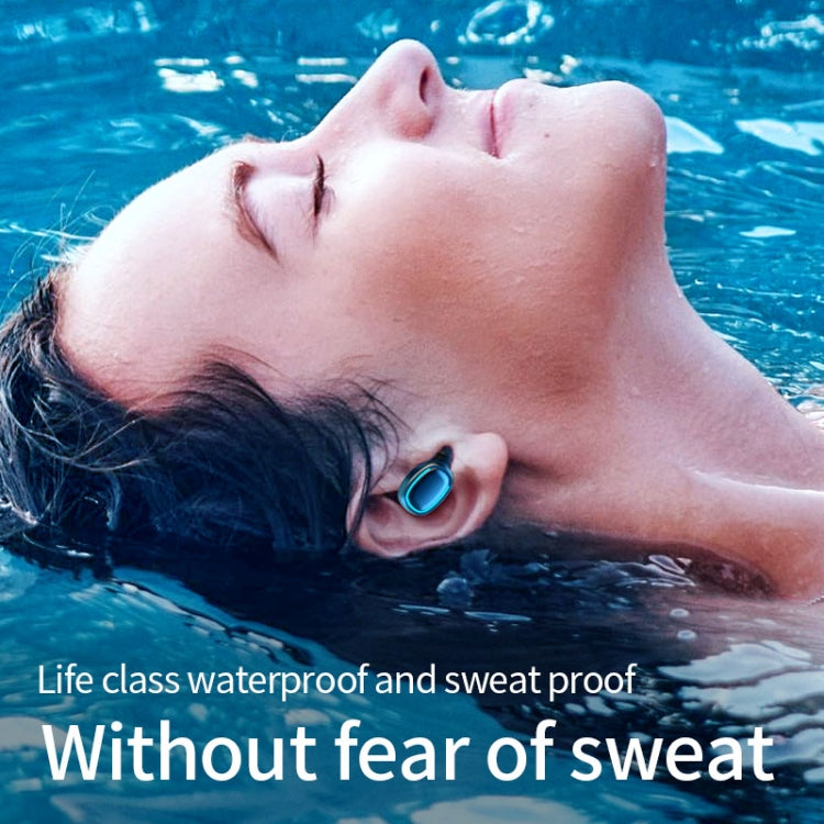 C1 Bluetooth 5.0 TWS Polygonal Touch Digital Display True Wireless Bluetooth Earphone with Charging Box(White) by bashfashion