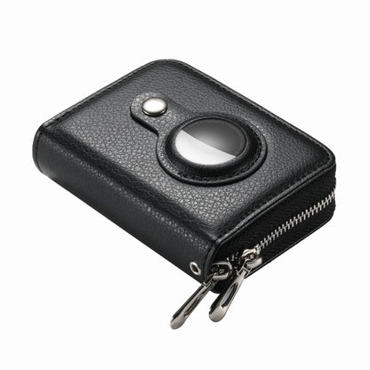 For AirTag Zipper Wallet Protective Cover Case(Black) by bashfashion