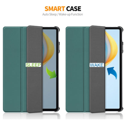 For Honor Pad V8 ENKAY Tri-fold Custer Texture Leather Smart Tablet Case(Red) by ENKAY