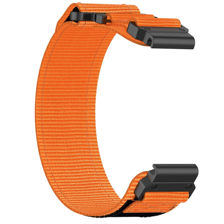 For Garmin Quatix 7 Pro 22mm Nylon Hook And Loop Fastener Watch Band(Orange) by bashfashion