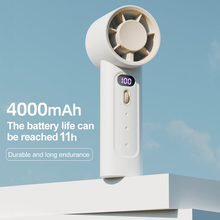 FC1 100 Wind Speed Levels Summer Cooler Desktop Fan Turbine Handheld Fan(White) by bashfashion