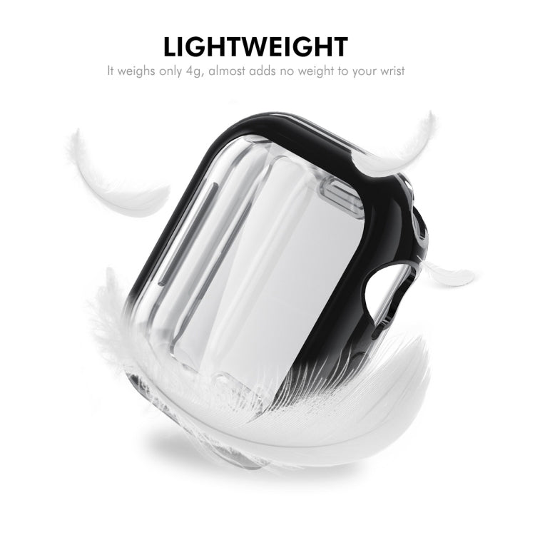 For Apple Watch Series 11 / 10 42mm ENKAY Hat-Prince Electroplated Soft TPU Case with Screen Film(Dark Blue) by ENKAY