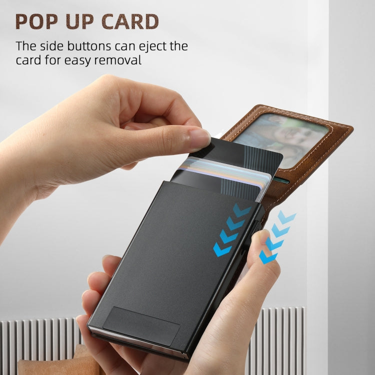 For Google Pixel 9 Pro Suteni H19 Oil Wax 2-in-1 MagSafe Removable Card Box Back Phone Case(Brown) by Suteni