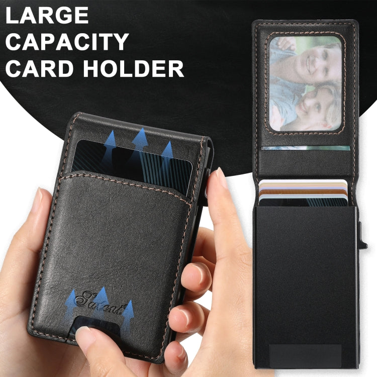 For Google Pixel 8a Suteni H19 Oil Wax 2-in-1 MagSafe Removable Card Box Back Phone Case(Black) by Suteni