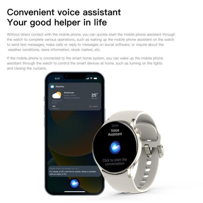 Sense 6 1.43 AMOLED Screen IP68 Waterproof Bluetooth Call Smartwatch Supports Health Monitoring(Starlight) by bashfashion