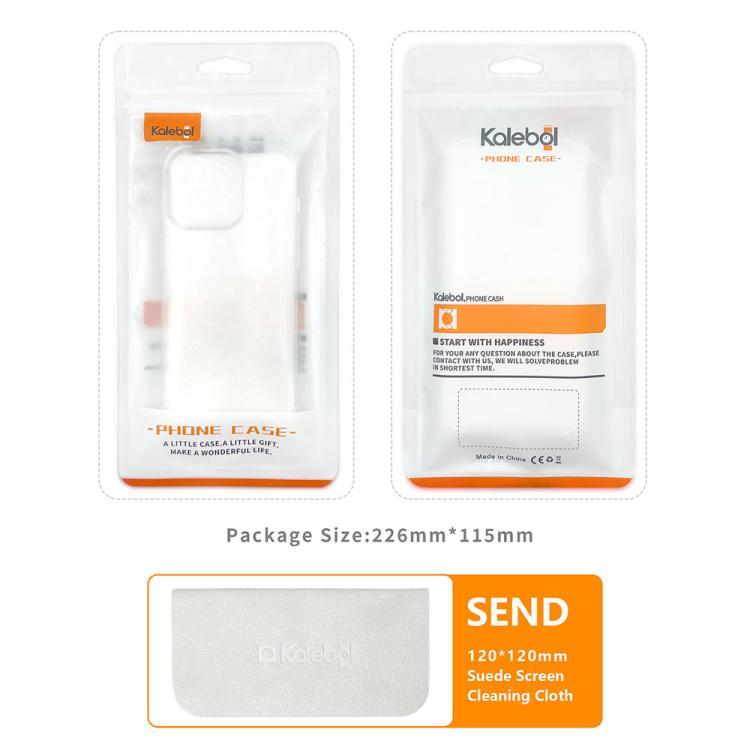 For iPhone 14 Plus Kalebol Minimalist High Transparency Multi Color Lanyard Hole Phone Case(Silver) by Kalebol