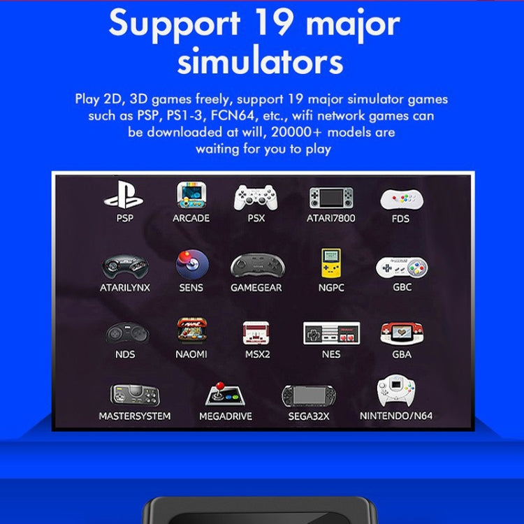 GD10 64G Built-In 30000+ Games Dual System Set-Top Box 3D Home 4K HD TV Game Console Box US Plug(Black) by ANBERNIC