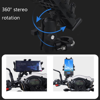 Motorcycle Multi-Function Mobile Phone Holder Adjustable Universal Locomotive Riding Anti-Shake Fixed Equipment(All-rounder Y) by bashfashion