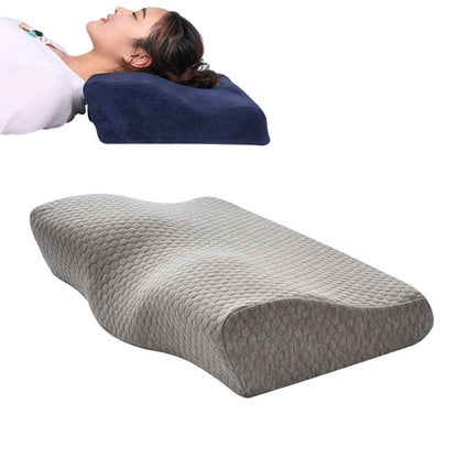 Butterfly Shape Memory Foam Snorked Pillow Slow Rebound Health Care Cervical Pillow, Dimensions: 62x34x12x6cm(Water Molecule Gray) by bashfashion
