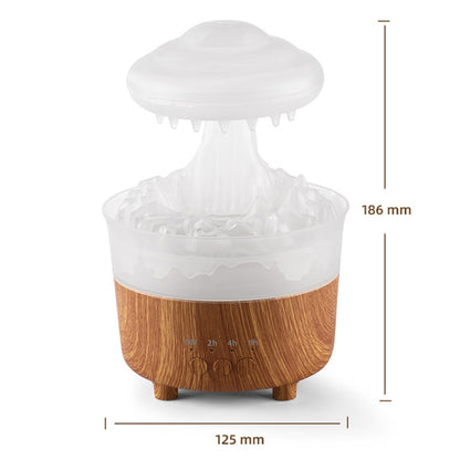 V50 Desktop Colorful Night Light Humidifier Wood Grain Water Drop Aroma Diffuser, Spec: UK Plug(White) by bashfashion