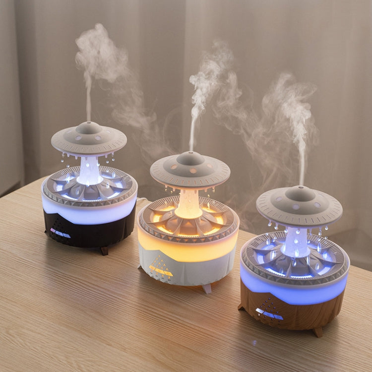 UFO Water Drop Aromatherapy Humidifier Desktop Remote Control Diffuser, Plug: AU Plug(Black) by bashfashion