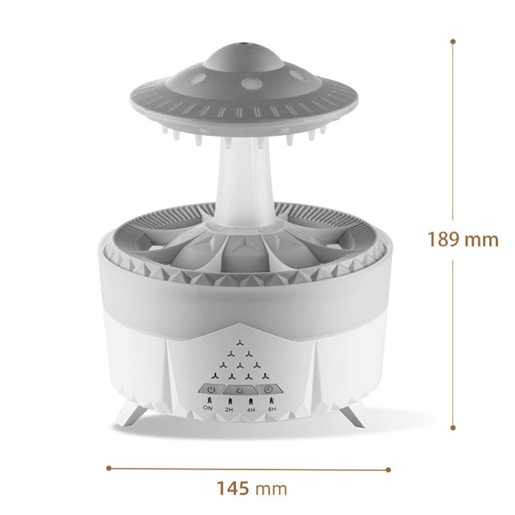 UFO Water Drop Aromatherapy Humidifier Desktop Remote Control Diffuser, Plug: AU Plug(White) by bashfashion