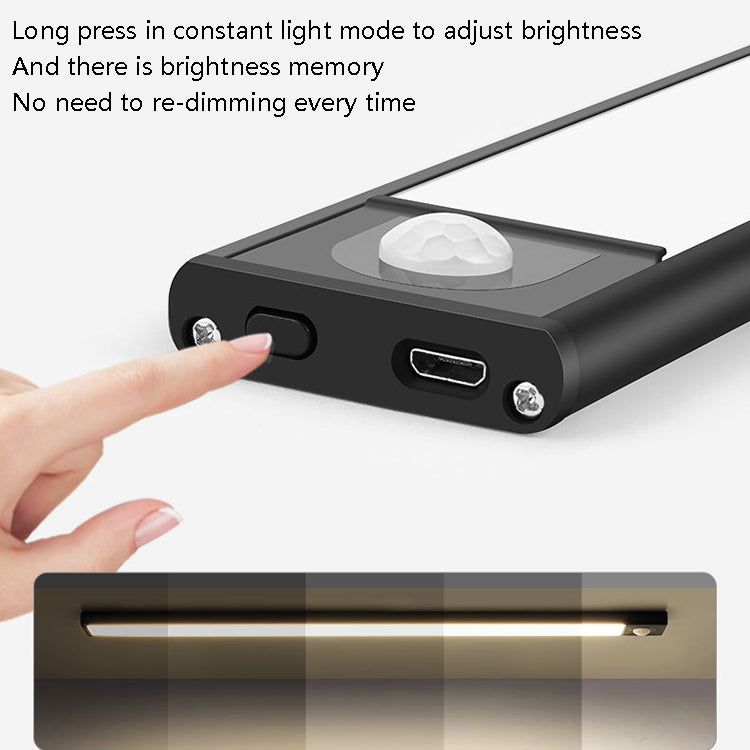 Intelligent Automatic Human Body Induction Wireless LED Lamp 40cm(Silver + Warm Light) by bashfashion