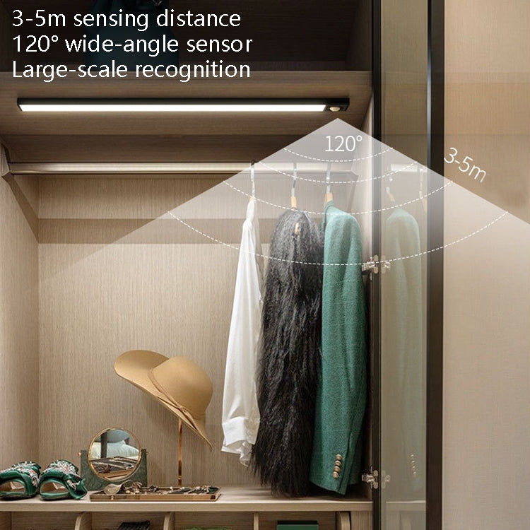 Intelligent Automatic Human Body Induction Wireless LED Lamp 40cm(Silver + Warm Light) by bashfashion