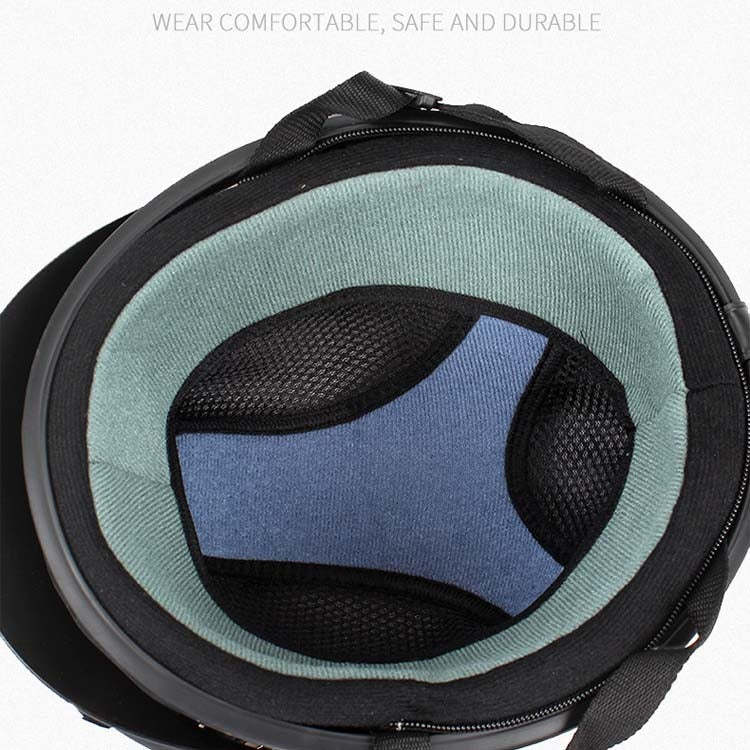 BSDDP A0318 PU Helmet With Goggles, Size: One Size(Black) by BSDDP