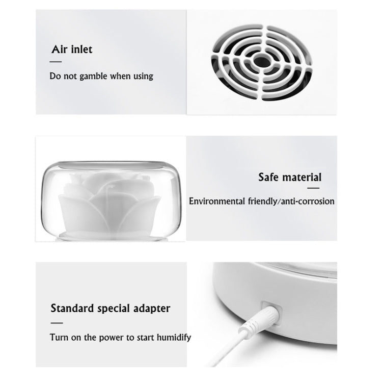 400ml Rose Aromatherapy Diffuser Timing Humidifier with Seven-color Light,CN Plug(Gray) by bashfashion