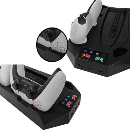 For PS5 DE/UHD 2 In 1 Handheld Console Cooling Stand Fan Base(Black) by bashfashion