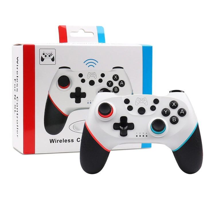 For Nintendo Switch Pro Wireless Bluetooth Handle with Macro Programming & Somatosensory Wake-up(White Red Blue) by bashfashion