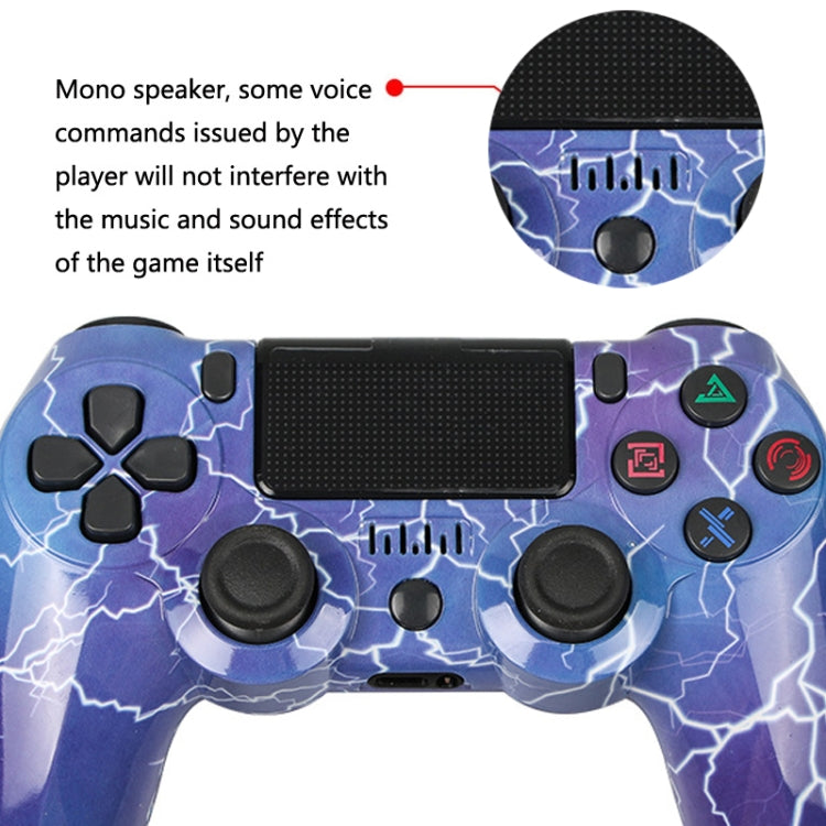 For PS4 Wireless Bluetooth Game Controller With Light Strip Dual Vibration Game Handle(Gear) by bashfashion